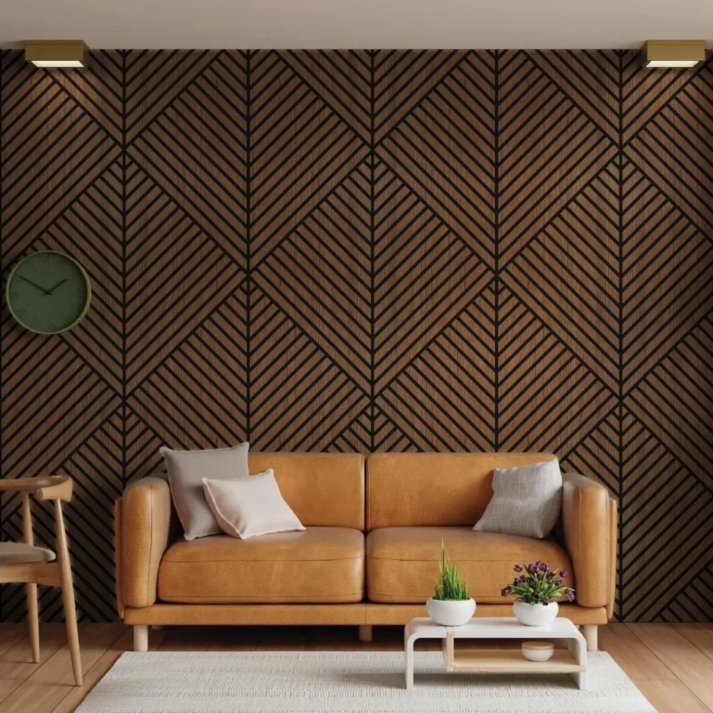 Oak 3D Chevron Acoustic Wood Slat Wall Panels – A & B Set