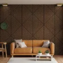 Oak 3D Chevron Acoustic Wood Slat Wall Panels – A & B Set