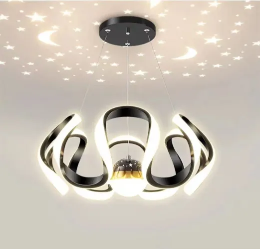 Master Bedroom Simple and Modern Artistic Style Living Room Dining Room Restaurant Wave Chandeliers Lamps,Chandelier