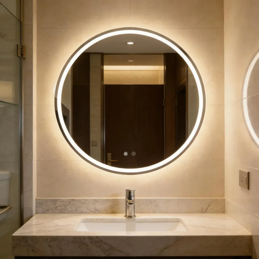 Round LED Light Mirror (24" x 24")