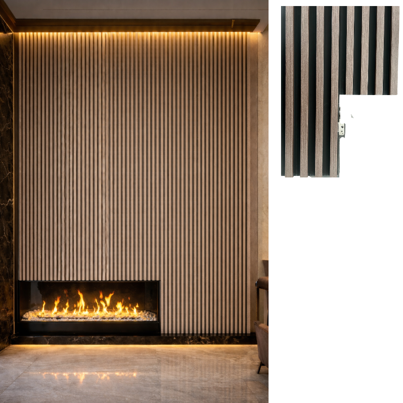 WPC Wall Panel, 14 Panels x 9.5 ft Long, Color 1017