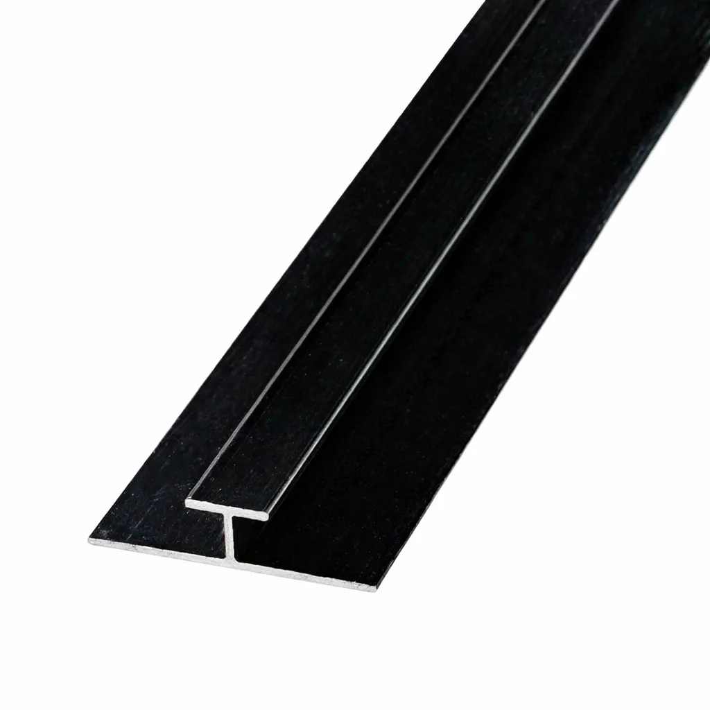Aluminium Trim for PVC Sheets – Joint Trim, 10 ft (Black)
