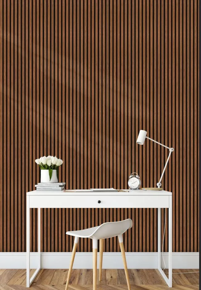 Acoustic Wall Panel, 4 Panels x 9.17 ft Long, Color MD-1001 Oak