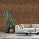 Oak 3D Crosshatch Geometric Acoustic Wood Slat Wall Panel