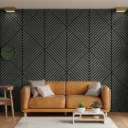 Gray 3D Chevron Acoustic Wood Slat Wall Panels – A & B Set